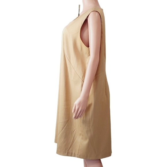 WORTHINGTON Creamy Light Gold 2 Piece Dress & Long Blazer / Coat Set Size: 18 - Picture 6 of 16
